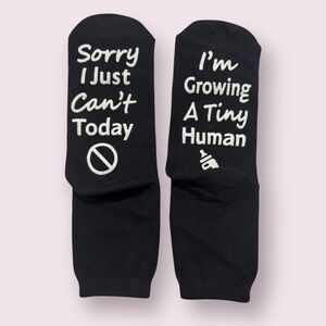 Funny Maternity Socks Pregnancy Gift Baby Shower Novelty Black OS NWOT